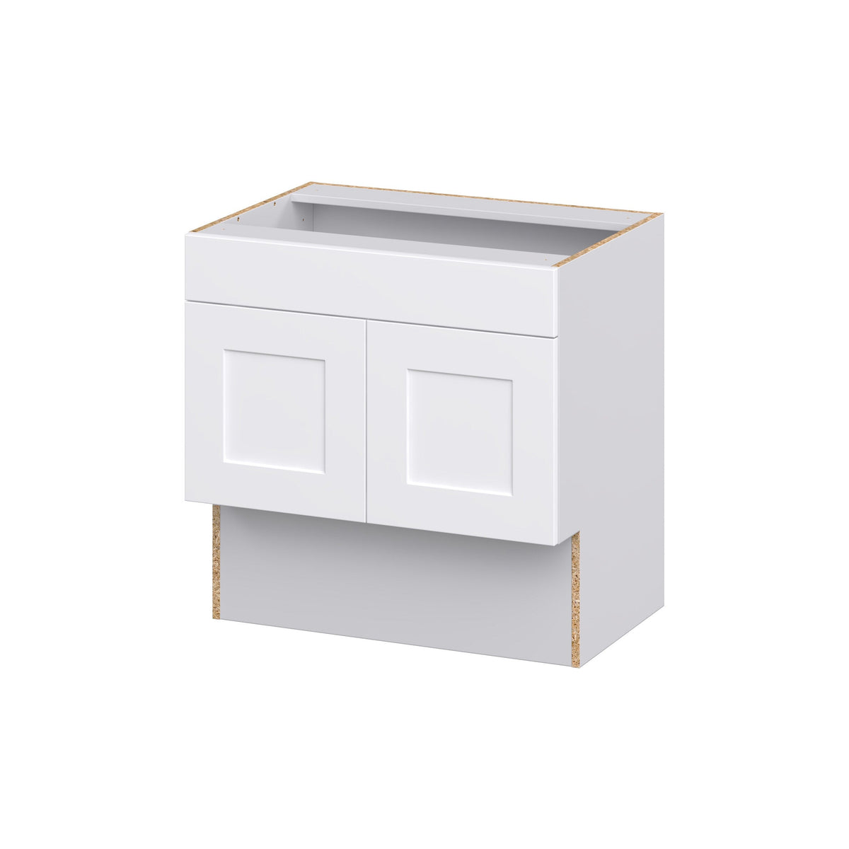 Hugo&Borg Jolie 30-in W x 30-in H x 21-in D Warm White Sink Base Fully Assembled Cabinet (Recessed Panel Shaker Style)