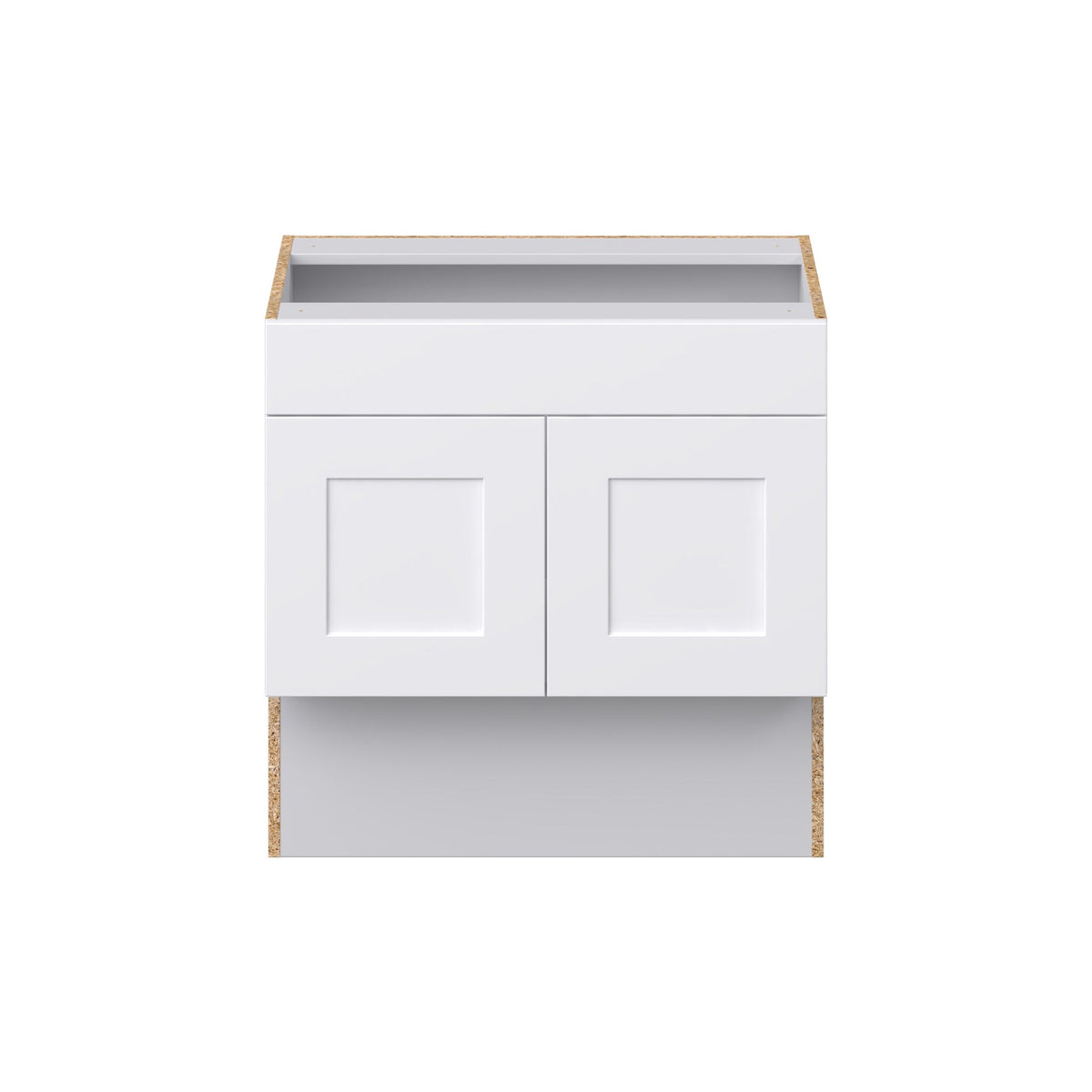 Hugo&Borg Jolie 30-in W x 30-in H x 21-in D Warm White Sink Base Fully Assembled Cabinet (Recessed Panel Shaker Style)