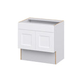 Hugo&Borg Jolie 30-in W x 30-in H x 21-in D Warm White Base Fully Assembled Cabinet (Recessed Panel Shaker Door Style)