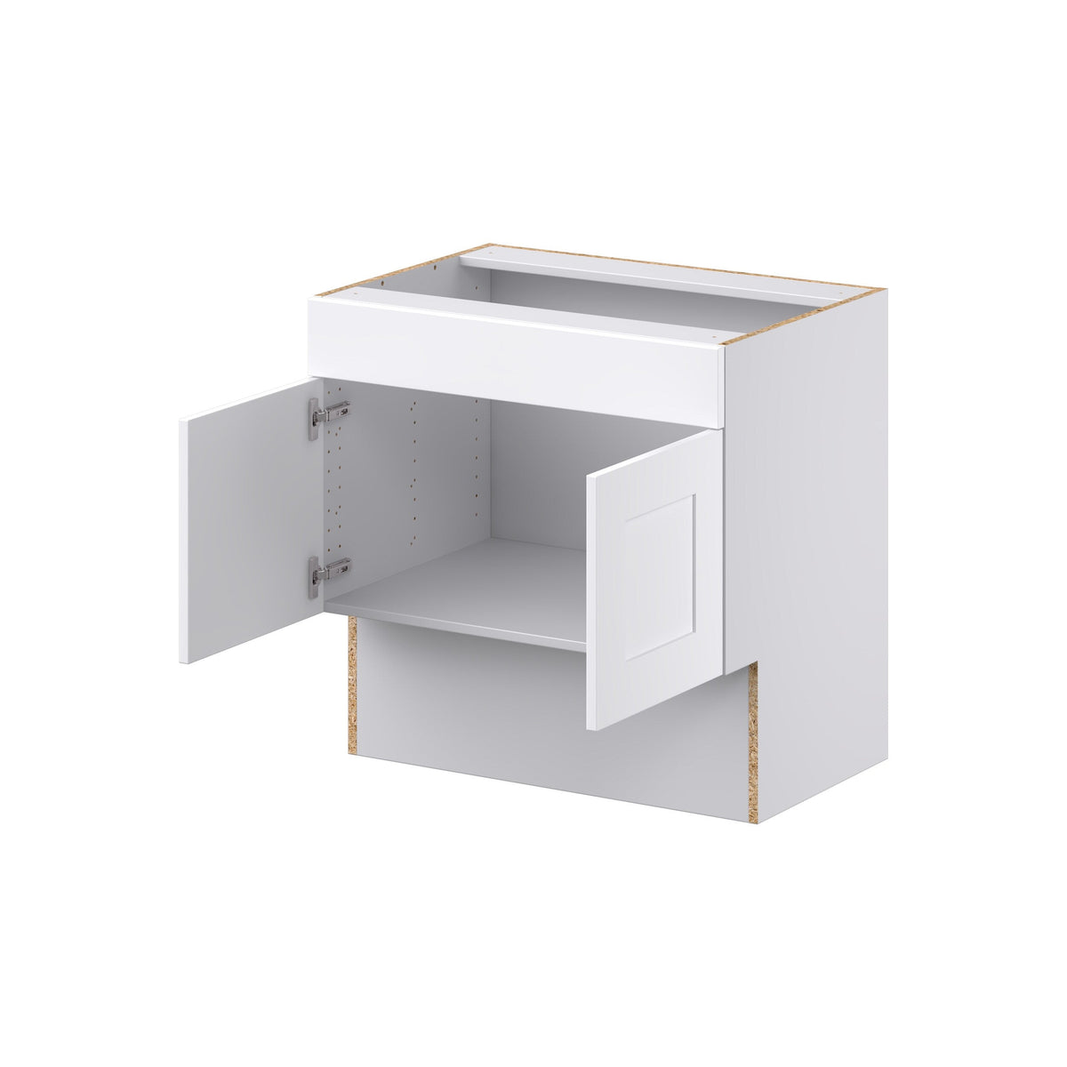 Hugo&Borg Jolie 30-in W x 30-in H x 21-in D Warm White Sink Base Fully Assembled Cabinet (Recessed Panel Shaker Style)