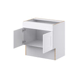 Hugo&Borg Jolie 30-in W x 30-in H x 21-in D Warm White Sink Base Fully Assembled Cabinet (Recessed Panel Shaker Style)