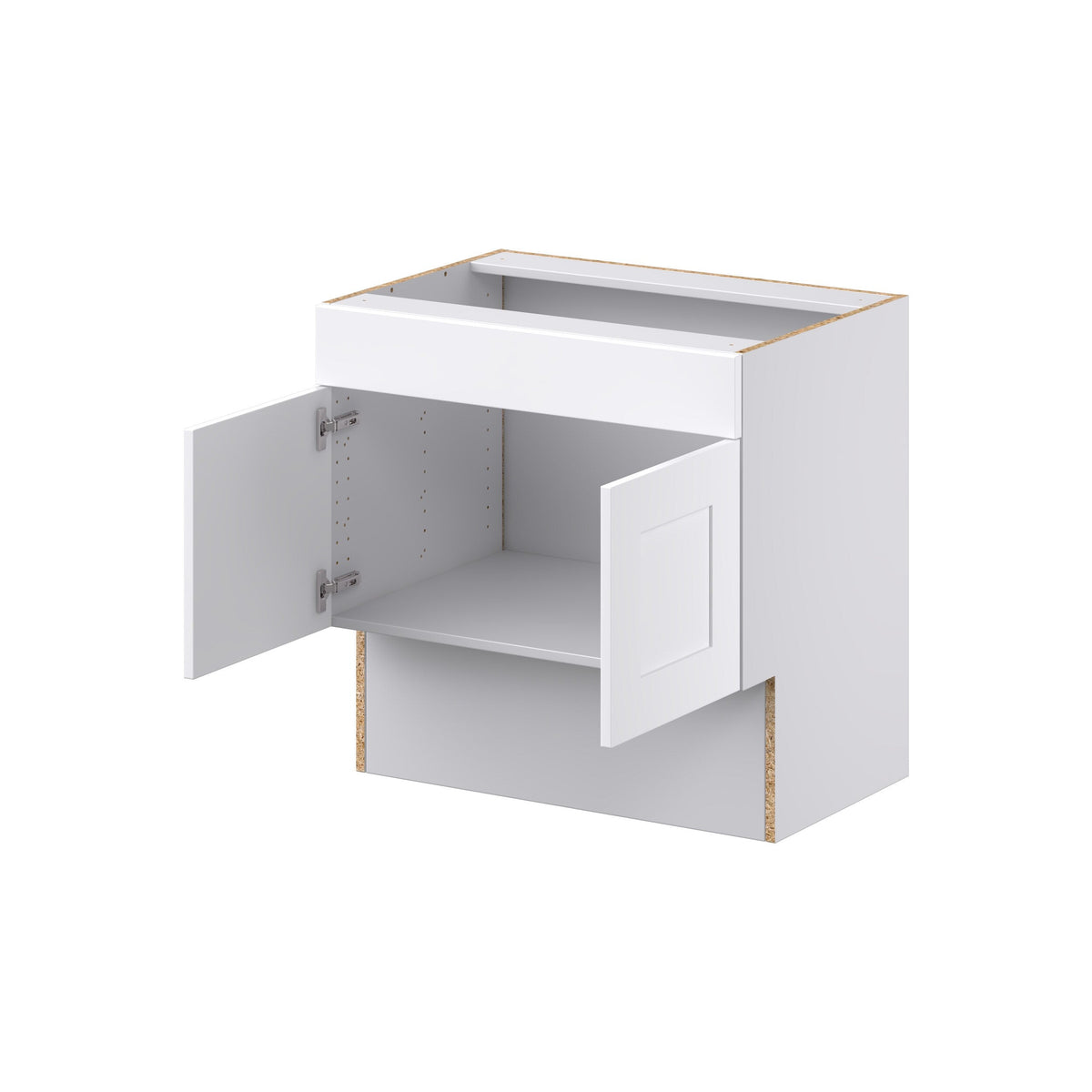 Hugo&Borg Jolie 30-in W x 30-in H x 21-in D Warm White Base Fully Assembled Cabinet (Recessed Panel Shaker Door Style)