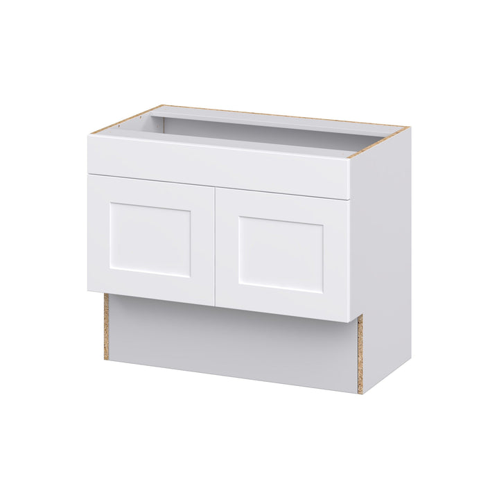 Hugo&Borg Jolie 36-in W x 30-in H x 21-in D Warm White Sink Base Fully Assembled Cabinet (Recessed Panel Shaker Style)