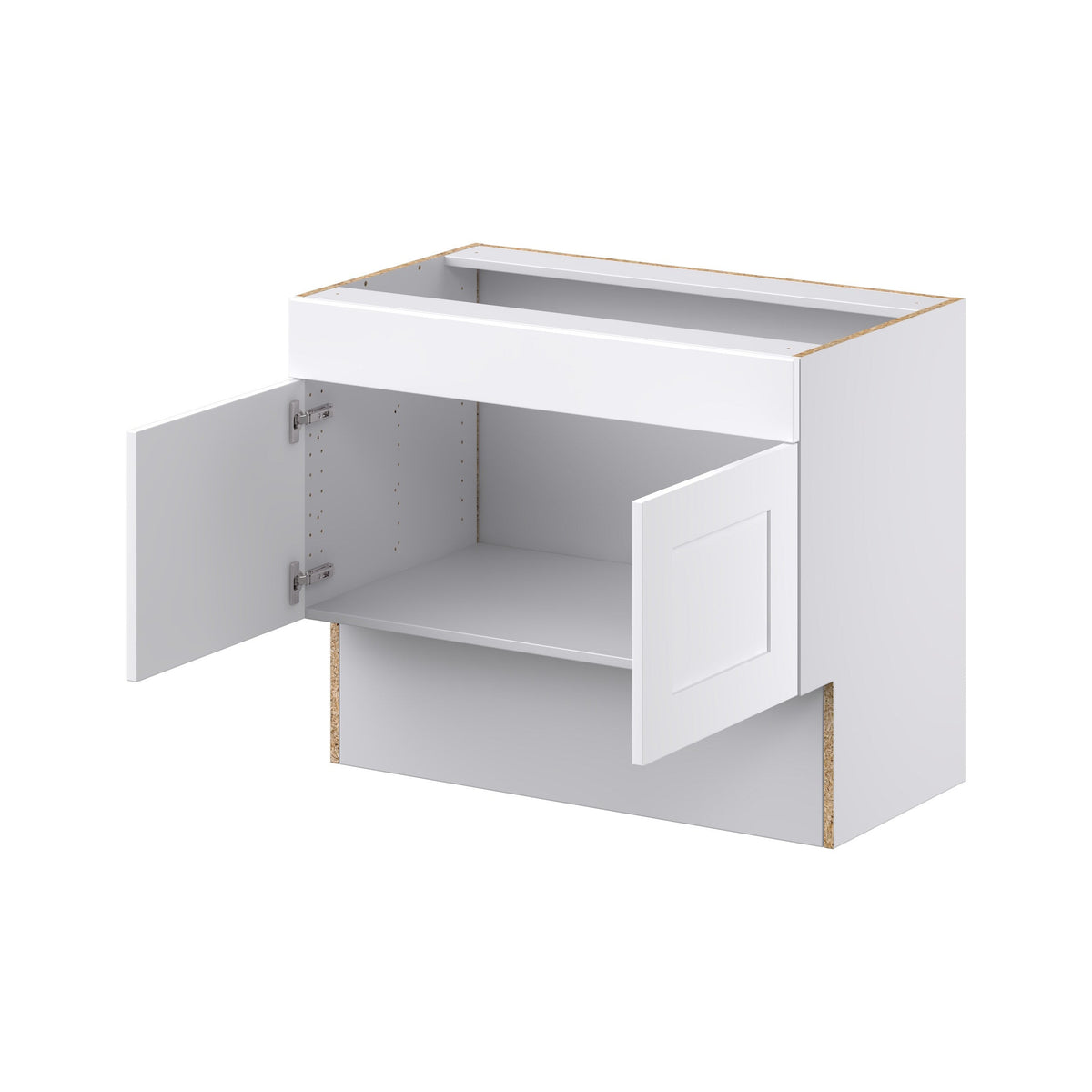 Hugo&Borg Jolie 36-in W x 30-in H x 21-in D Warm White Sink Base Fully Assembled Cabinet (Recessed Panel Shaker Style)