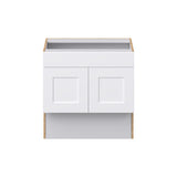 Hugo&Borg Jolie 30-in W x 30-in H x 21-in D Warm White Base Fully Assembled Cabinet (Recessed Panel Shaker Door Style)