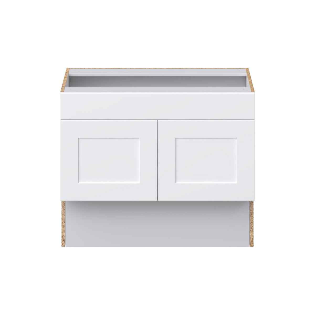 Hugo&Borg Jolie 36-in W x 30-in H x 21-in D Warm White Sink Base Fully Assembled Cabinet (Recessed Panel Shaker Style)