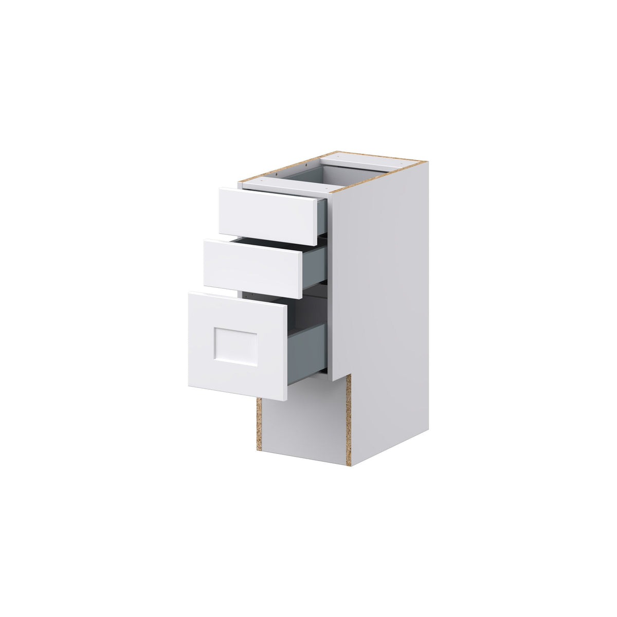 Hugo&Borg Jolie 12-in W x 30-in H x 21-in D Warm White 4-Drawer Base Fully Assembled Cabinet (Recessed Panel Style)