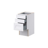 Hugo&Borg Jolie 15-in W x 30-in H x 21-in D Warm White 3-Drawer Base Fully Assembled Cabinet (Recessed Panel Style)