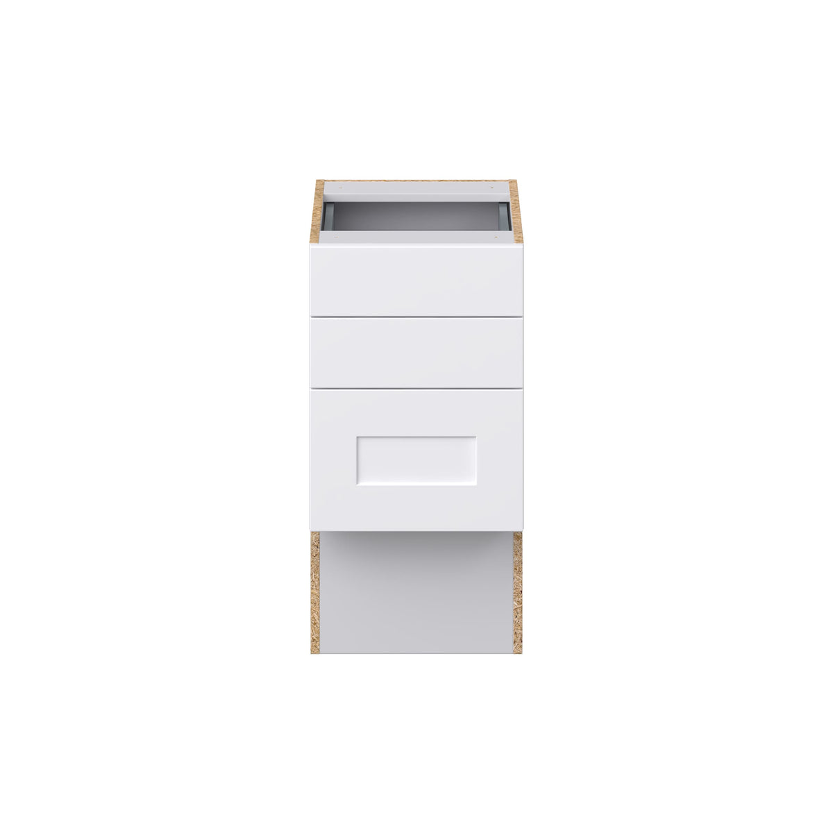 Hugo&Borg Jolie 15-in W x 30-in H x 21-in D Warm White 3-Drawer Base Fully Assembled Cabinet (Recessed Panel Style)