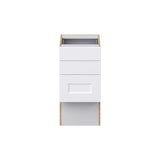 Hugo&Borg Jolie 15-in W x 30-in H x 21-in D Warm White 3-Drawer Base Fully Assembled Cabinet (Recessed Panel Style)