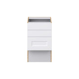 Hugo&Borg Jolie 18-in W x 30-in H x 21-in D Warm White 3-Drawer Base Fully Assembled Cabinet (Recessed Panel Style)