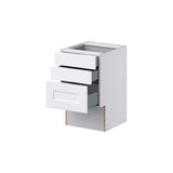 Hugo&Borg Jolie 18-in W x 30-in H x 21-in D Warm White 3-Drawer Base Fully Assembled Cabinet (Recessed Panel Style)