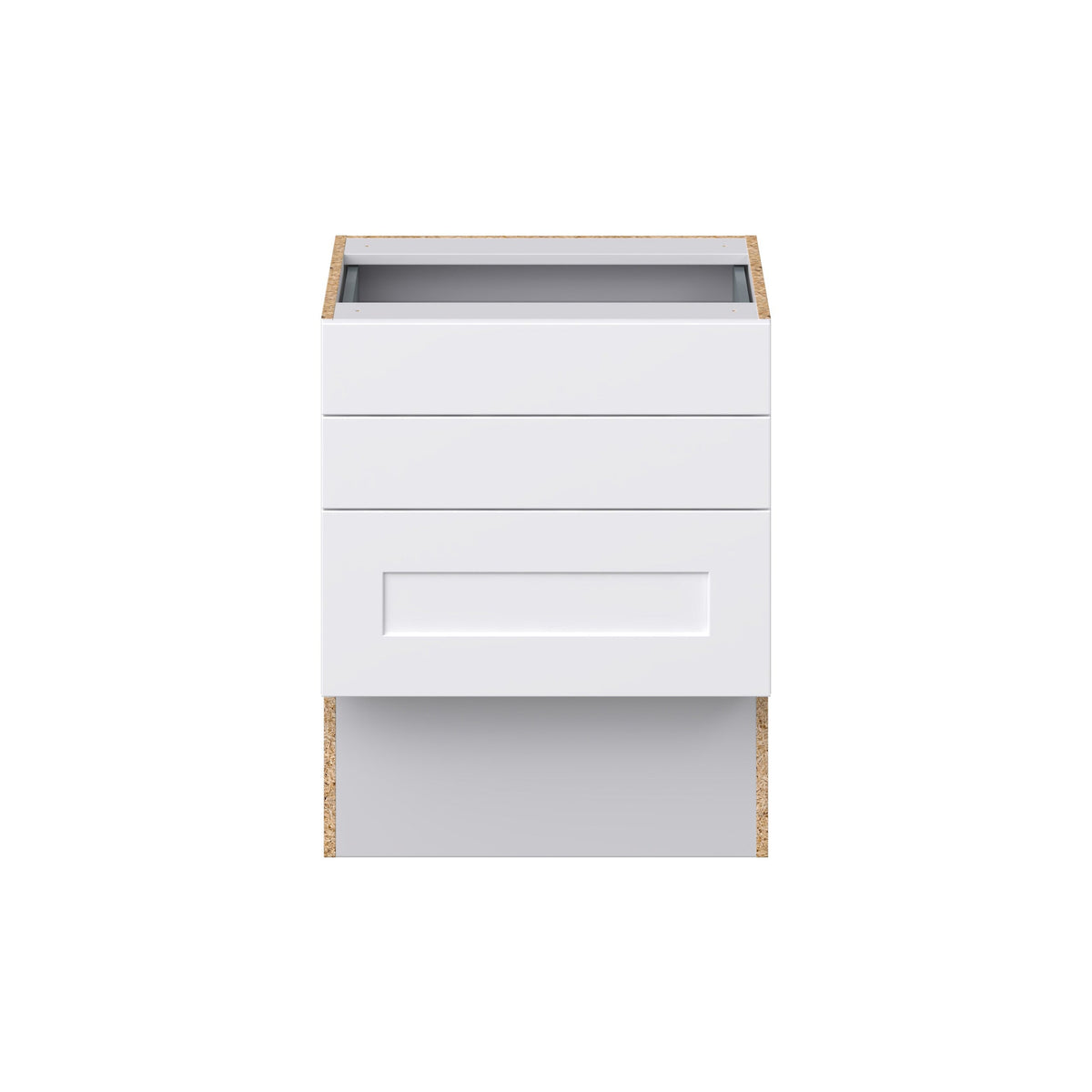Hugo&Borg Jolie 24-in W x 30-in H x 21-in D Warm White 3-Drawer Base Fully Assembled Cabinet (Recessed Panel Style)