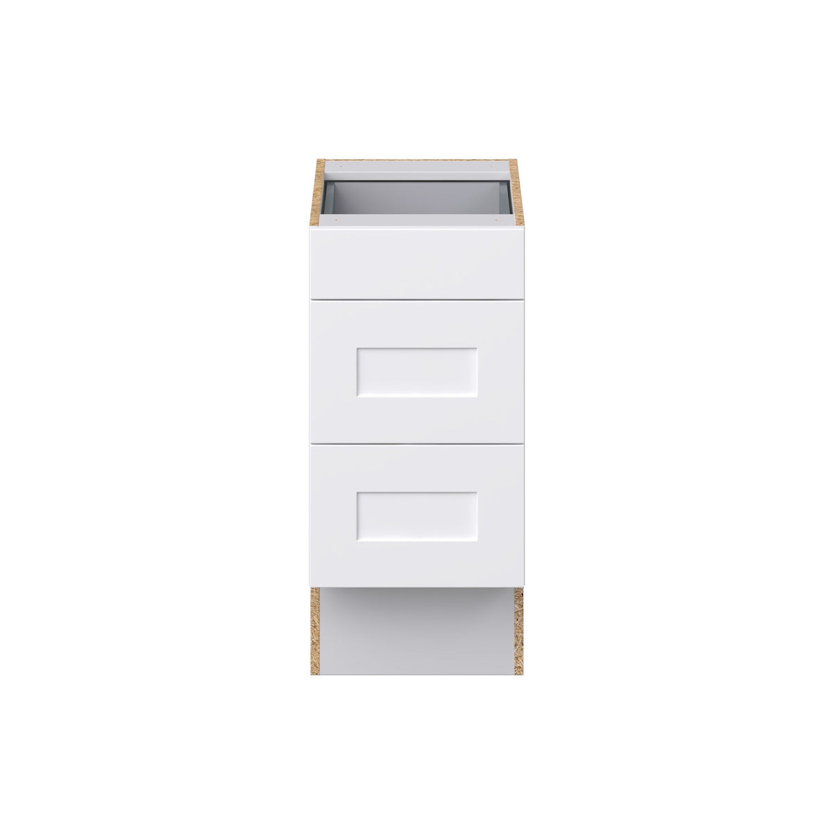 Hugo&Borg Jolie 15-in W x 32.5-in H x 25-in D Warm White 3-Drawer Base Fully Assembled Cabinet (Recessed Panel Style)