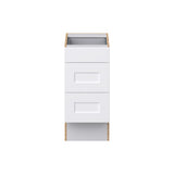 Hugo&Borg Jolie 15-in W x 32.5-in H x 25-in D Warm White 3-Drawer Base Fully Assembled Cabinet (Recessed Panel Style)