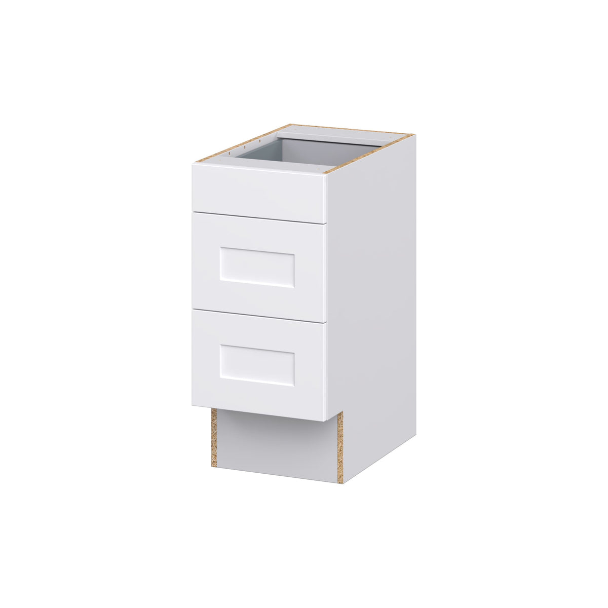 Hugo&Borg Jolie 15-in W x 32.5-in H x 25-in D Warm White 3-Drawer Base Fully Assembled Cabinet (Recessed Panel Style)