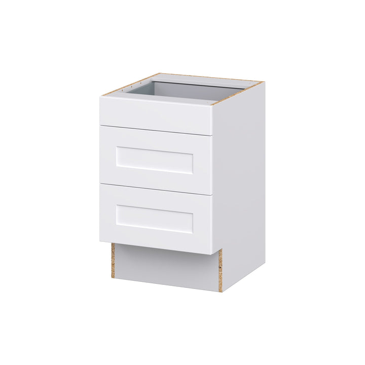 Hugo&Borg Jolie 21-in W x 32.5-in H x 24-in D Warm White 3-Drawer Base Fully Assembled Cabinet (Recessed Panel Style)