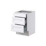 Hugo&Borg Jolie 21-in W x 32.5-in H x 24-in D Warm White 3-Drawer Base Fully Assembled Cabinet (Recessed Panel Style)