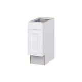 Hugo&Borg Jolie 12-in W x 34.5-in H x 24-in D Warm White 1-Drawer Base Fully Assembled Cabinet (Recessed Panel Shaker Style)