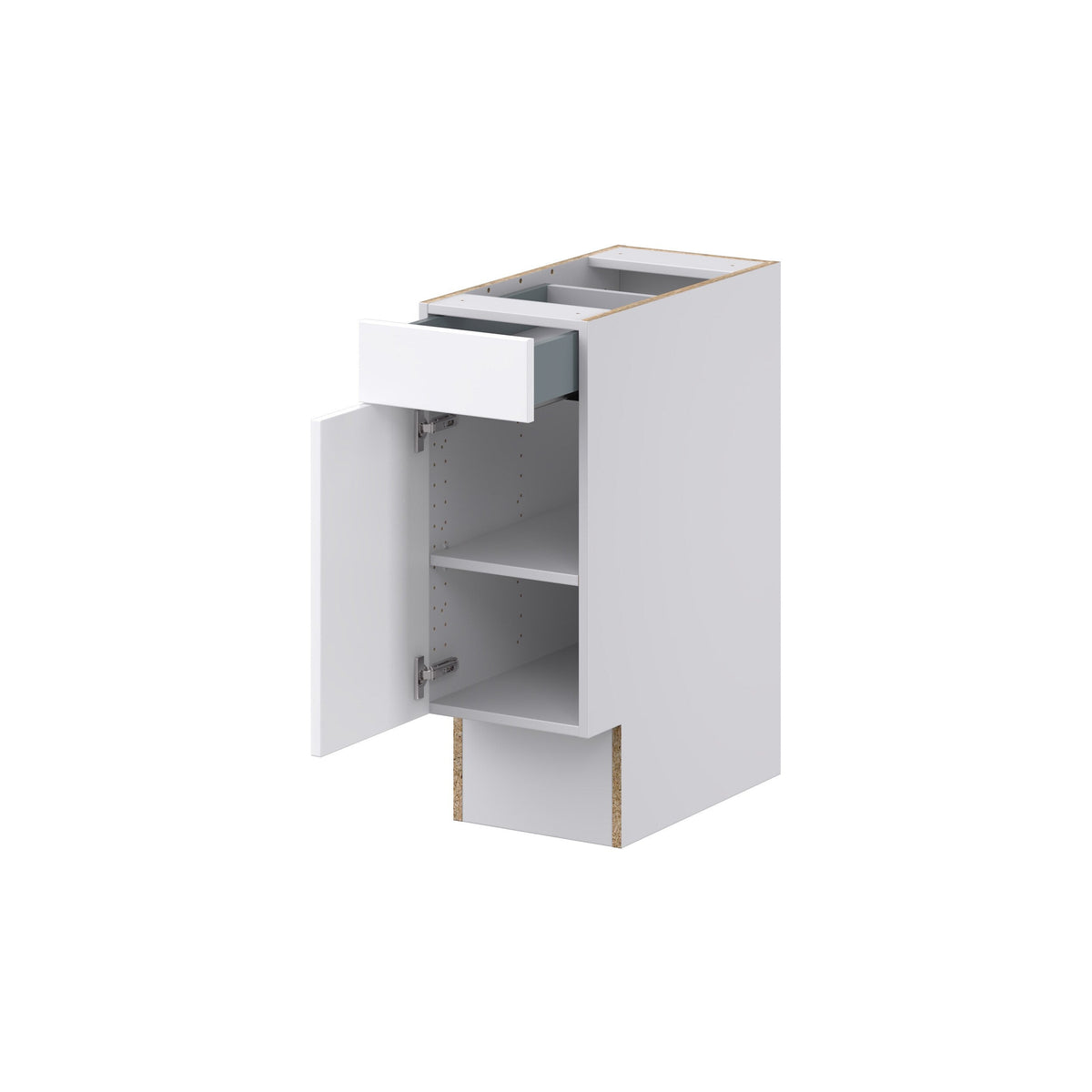 Hugo&Borg Jolie 12-in W x 34.5-in H x 24-in D Warm White 1-Drawer Base Fully Assembled Cabinet (Recessed Panel Shaker Style)