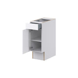 Hugo&Borg Jolie 12-in W x 34.5-in H x 24-in D Warm White 1-Drawer Base Fully Assembled Cabinet (Recessed Panel Shaker Style)
