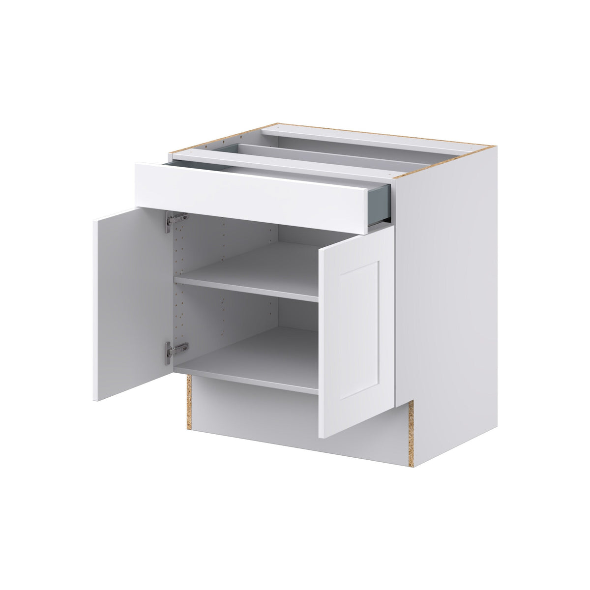 Hugo&Borg Jolie 30-in W x 32.5-in H x 24-in D Warm White 1-Drawer Base Fully Assembled Cabinet (Recessed Panel Shaker Style)