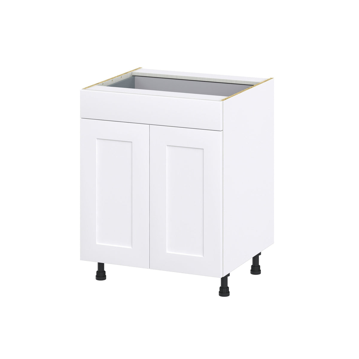 Hugo&Borg Jolie 27-in W x 34.5-in H x 24-in D Warm White 1-Drawer Base Fully Assembled Cabinet (Recessed Panel Shaker Style)