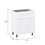 Hugo&Borg Jolie 27-in W x 34.5-in H x 25-in D Warm White 1-Drawer Base Fully Assembled Cabinet (Recessed Panel Shaker Style)