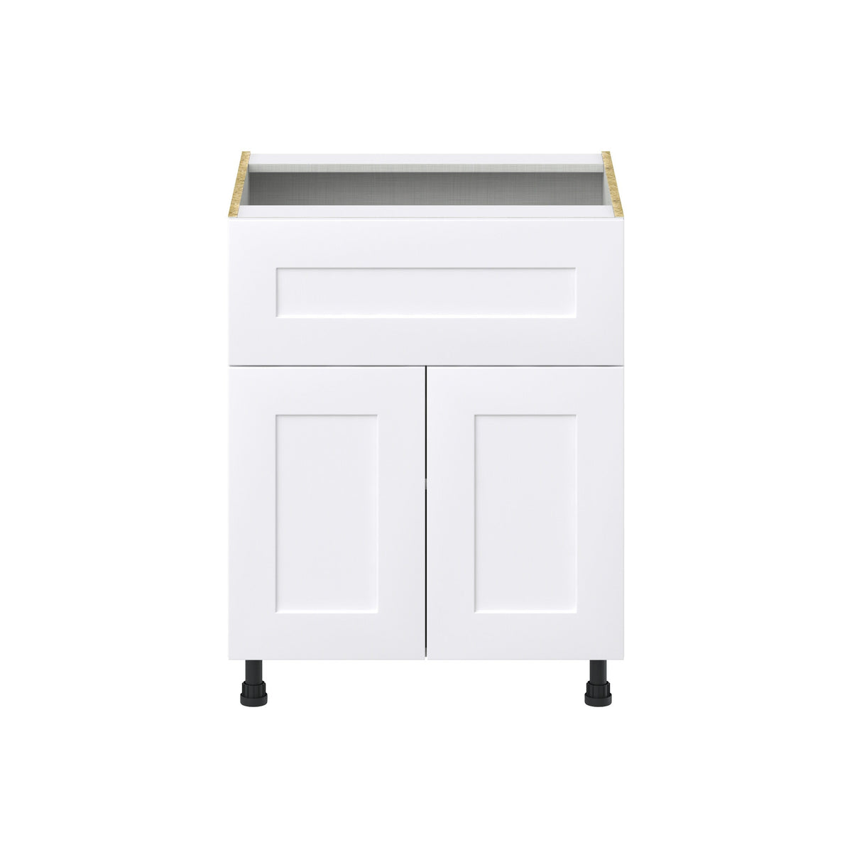 Hugo&Borg Jolie 27-in W x 34.5-in H x 25-in D Warm White 1-Drawer Base Fully Assembled Cabinet (Recessed Panel Shaker Style)