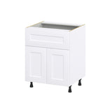 Hugo&Borg Jolie 27-in W x 34.5-in H x 25-in D Warm White 1-Drawer Base Fully Assembled Cabinet (Recessed Panel Shaker Style)