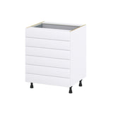 Hugo&Borg Jolie 27-in W x 34.5-in H x 24-in D Warm White 6-Drawer Base Fully Assembled Cabinet (Recessed Panel Style)