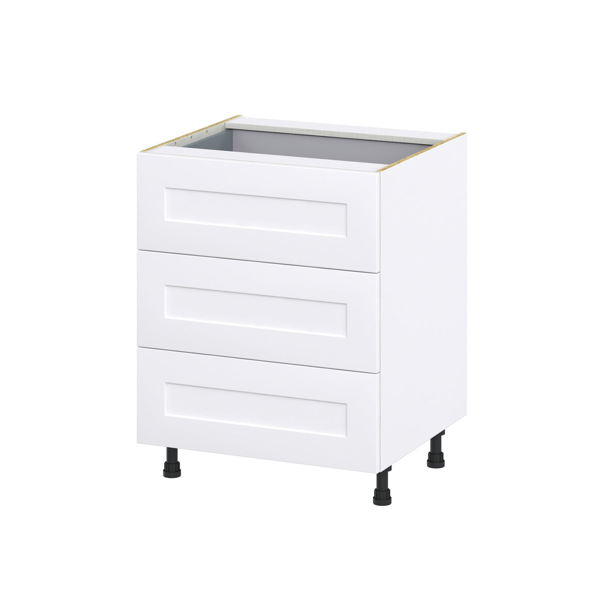 Hugo&Borg Jolie 27-in W x 34.5-in H x 24-in D Warm White 4-Drawer Base Fully Assembled Cabinet (Recessed Panel Style)