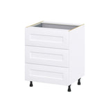 Hugo&Borg Jolie 27-in W x 34.5-in H x 24-in D Warm White 4-Drawer Base Fully Assembled Cabinet (Recessed Panel Style)