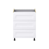 Hugo&Borg Jolie 27-in W x 34.5-in H x 24-in D Warm White 4-Drawer Base Fully Assembled Cabinet (Recessed Panel Style)