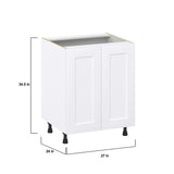 Hugo&Borg Jolie 27-in W x 34.5-in H x 24-in D Warm White Sink Base Fully Assembled Cabinet (Recessed Panel Shaker Style)