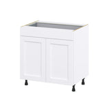 Hugo&Borg Jolie 33-in W x 34.5-in H x 24-in D Warm White 1-Drawer Base Fully Assembled Cabinet (Recessed Panel Shaker Style)