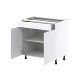 Hugo&Borg Jolie 33-in W x 34.5-in H x 24-in D Warm White 1-Drawer Base Fully Assembled Cabinet (Recessed Panel Shaker Style)