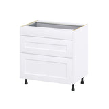 Hugo&Borg 33-in W x 34.5-in H x 24-in D Warm White 3-Drawer Base Fully Assembled Cabinet (Recessed Panel Style)
