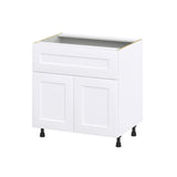 Hugo&Borg Jolie 33-in W x 34.5-in H x 25-in D Warm White 1-Drawer Base Fully Assembled Cabinet (Recessed Panel Shaker Style)