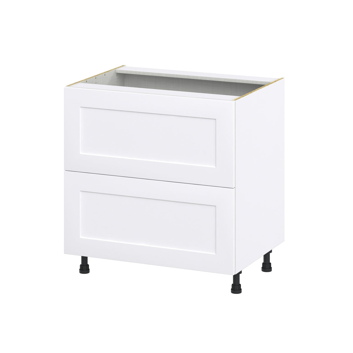 Hugo&Borg Jolie 33-in W x 34.5-in H x 24-in D Warm White 2-Drawer Base Fully Assembled Cabinet (Recessed Panel Style)