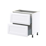 Hugo&Borg Jolie 33-in W x 34.5-in H x 24-in D Warm White 2-Drawer Base Fully Assembled Cabinet (Recessed Panel Style)