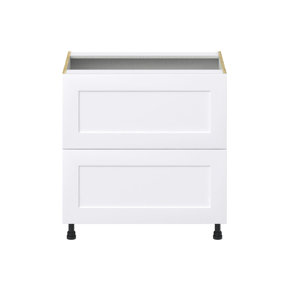Hugo&Borg Jolie 33-in W x 34.5-in H x 24-in D Warm White 2-Drawer Base Fully Assembled Cabinet (Recessed Panel Style)