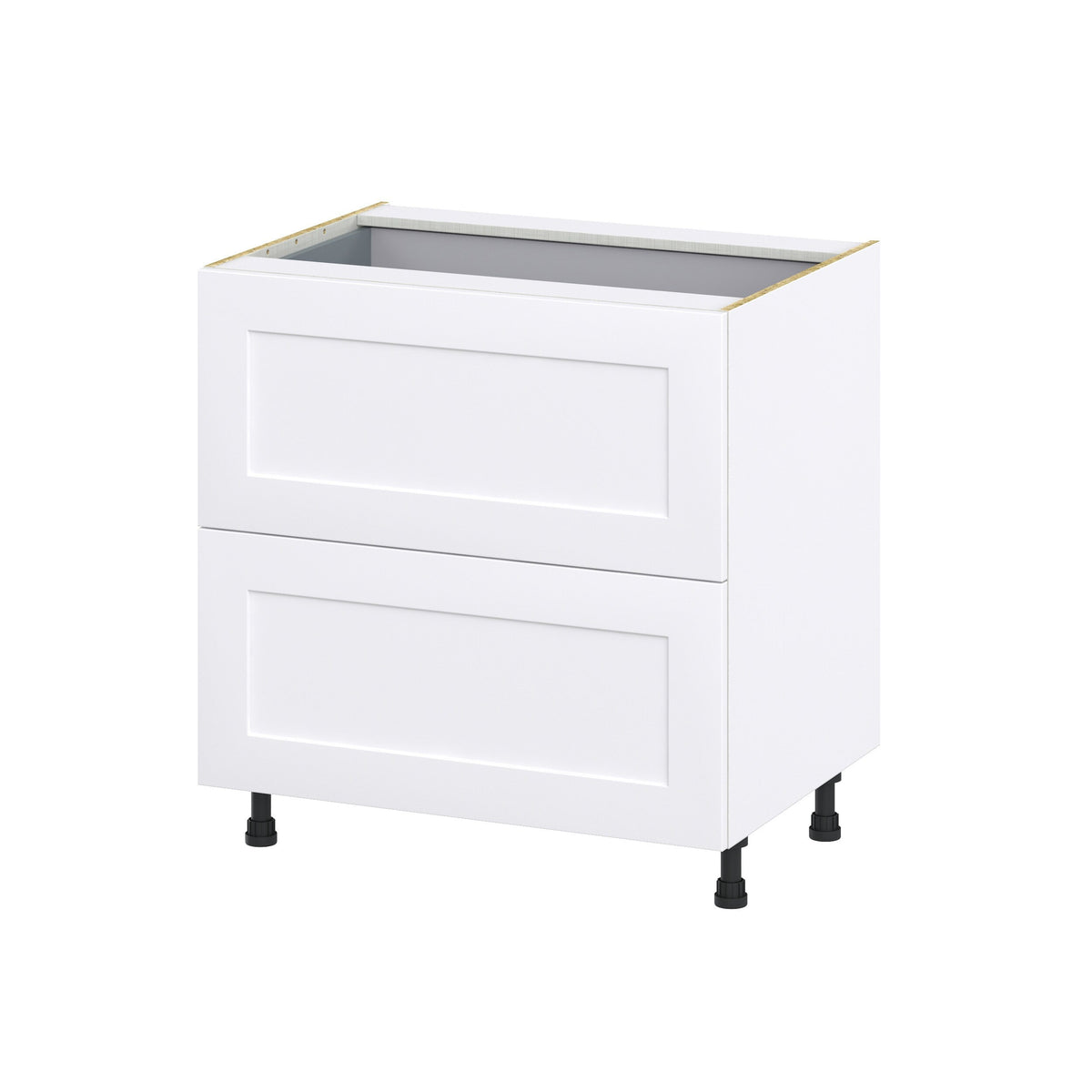 Hugo&Borg Jolie 33-in W x 34.5-in H x 24-in D Warm White 3-Drawer Base Fully Assembled Cabinet (Recessed Panel Style)