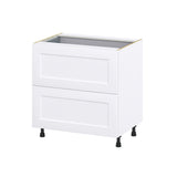 Hugo&Borg Jolie 33-in W x 34.5-in H x 24-in D Warm White 3-Drawer Base Fully Assembled Cabinet (Recessed Panel Style)