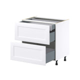 Hugo&Borg Jolie 33-in W x 34.5-in H x 24-in D Warm White 3-Drawer Base Fully Assembled Cabinet (Recessed Panel Style)