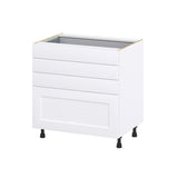 Hugo&Borg Jolie 33-in W x 34.5-in H x 24-in D Warm White 4-Drawer Base Fully Assembled Cabinet (Recessed Panel Style)