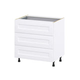 Hugo&Borg Jolie 33-in W x 34.5-in H x 24-in D Warm White 4-Drawer Base Fully Assembled Cabinet (Recessed Panel Style)