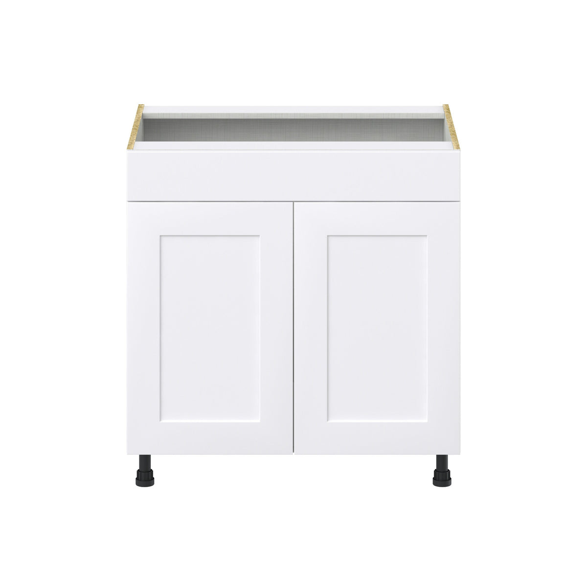 Hugo&Borg Jolie 33-in W x 34.5-in H x 24-in D Warm White Sink Base Fully Assembled Cabinet (Recessed Panel Shaker Style)