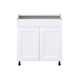 Hugo&Borg Jolie 33-in W x 34.5-in H x 24-in D Warm White Sink Base Fully Assembled Cabinet (Recessed Panel Shaker Style)