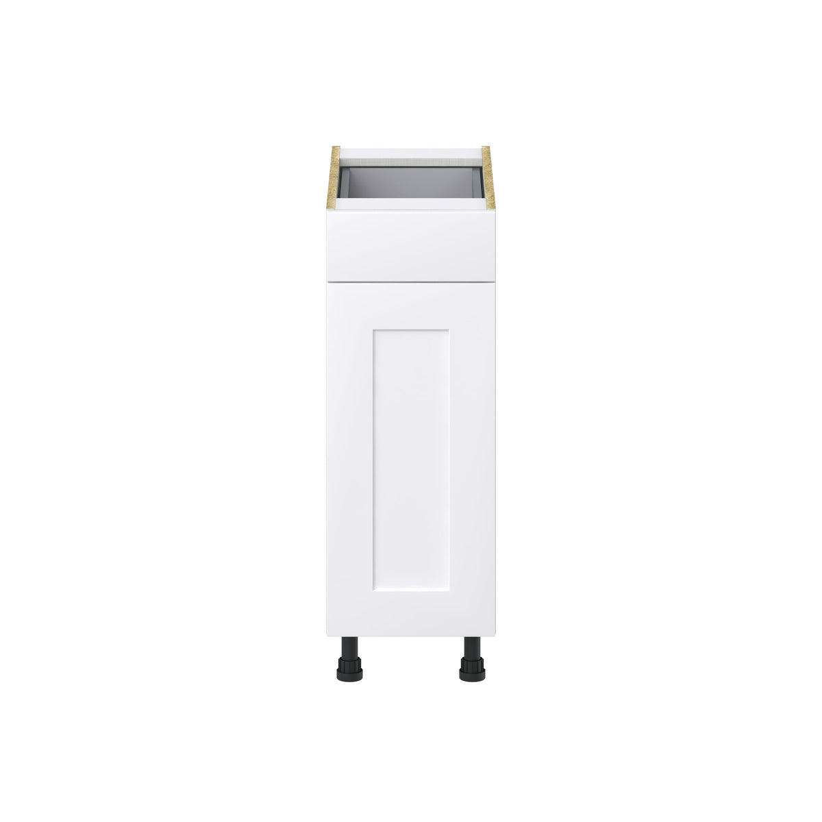Hugo&Borg 12-in W x 34.5-in H x 24-in D Warm White 1-Drawer Base Fully Assembled Cabinet (Recessed Panel Shaker Style)